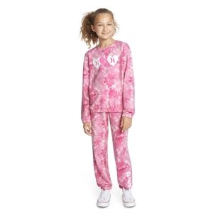 Hurley Girls' Fleece Crew and Jogger Set